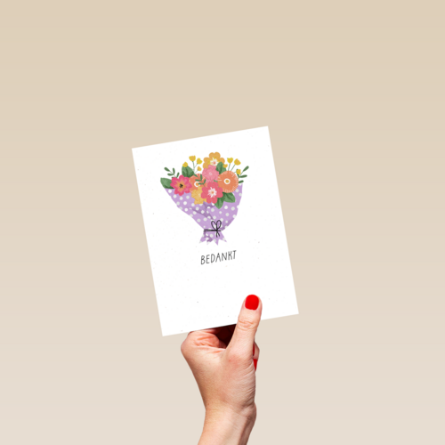 Bedankt kaart algemeen bloemen