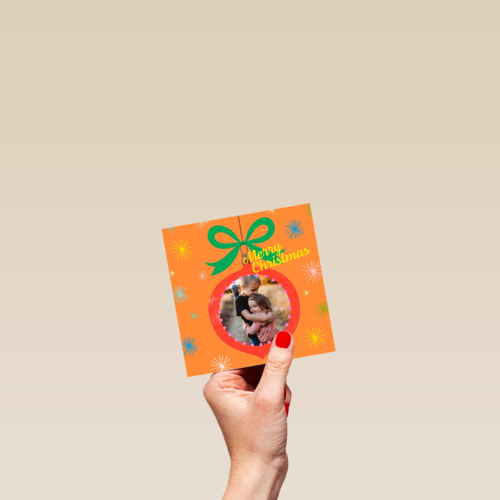 kerstkaart kerstbal met foto