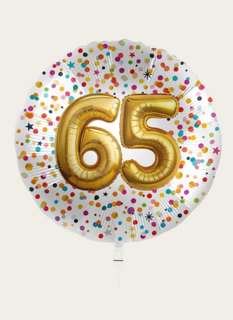 Ballon 65 jaar Confetti Goud 