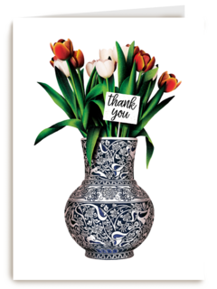 bedankt kaart folio vaas met bloemen thank you