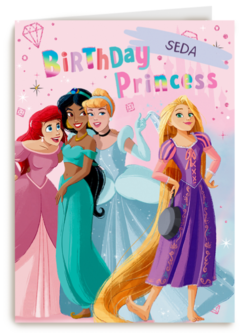 Birthday princess verjaardagskaart Disney prinses