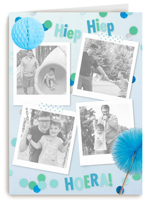 Verjaardagskaart Hallmark | 4 Fotos Slingers Blauw