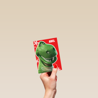 Toy Story kerstkaart Rex