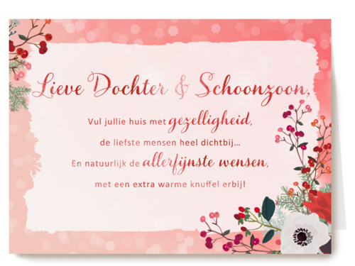 Kerstkaart speciale momenten Lieve dochter en schoonzoon