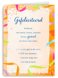 Gefeliciteerd kaart spring een gat in de lucht More than words