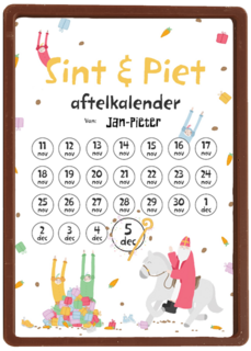 Sinterklaaskaart Sint en piet aftelkalender