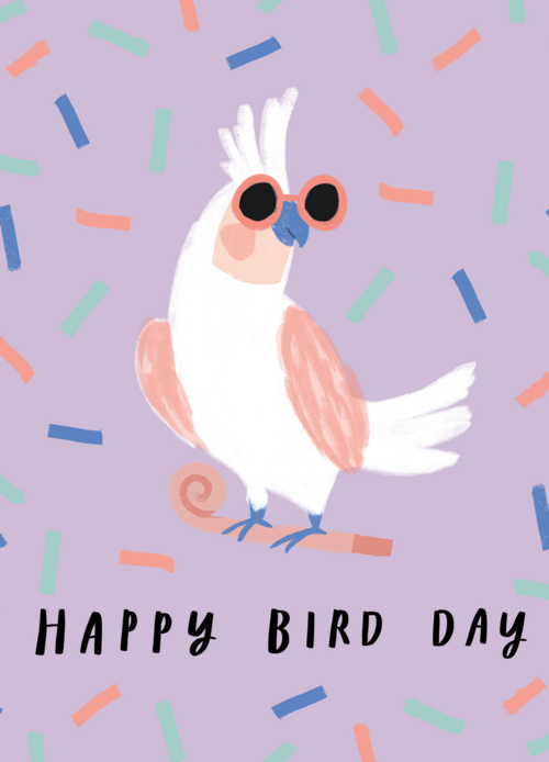 Ansichtkaart verjaardag happy bird day