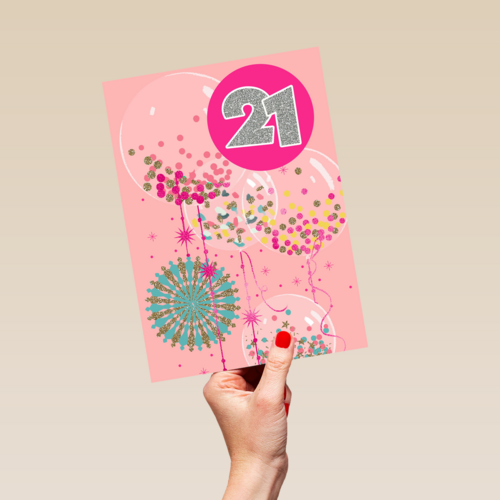 ballonnen met confetti voor 21ste verjaardag