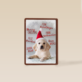 kerstpuppy met muts