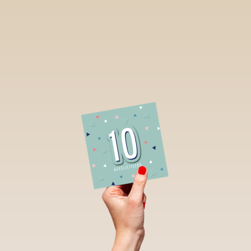 verjaardag kaart stijlvol leeftijd 10