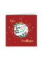 Rode kerstkaart met kerstbal