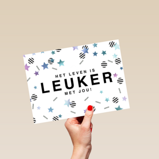 verjaardag kaart stijlvol het leven is leuker met jou