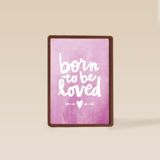 geboortekaartje born to be loved roze