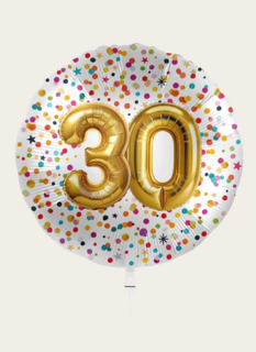 Ballon 30 jaar Confetti Goud 