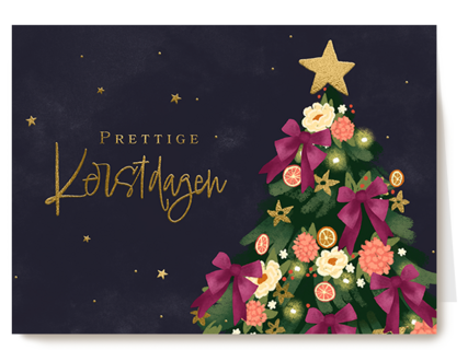 Fruitige kerstboom kerstkaart