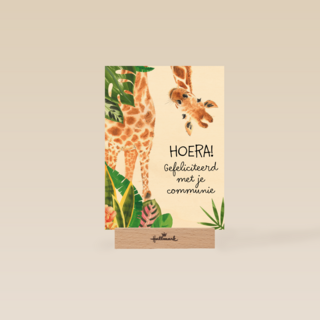 Hoera giraffe gefeliciteerd met je communie