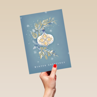Kerstkaart stijlvol wintergreetings