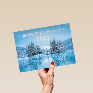 nieuwjaarskaart zakelijk sneeuw de beste wensen voor 2023