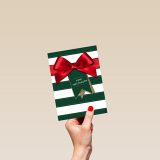 Kerstkaart klassiek label fijne feestdagen