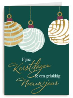Kerstkaart kerstballen stijlvol