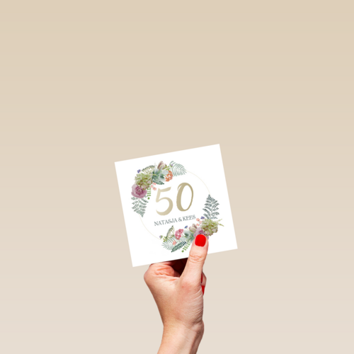 botanical kaart echtvereniging 50 jaar goud