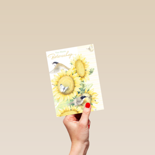 zonnebloemen met mus beterschap