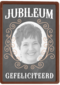 fotokaart jubileum  grijs met sierlijk patroon