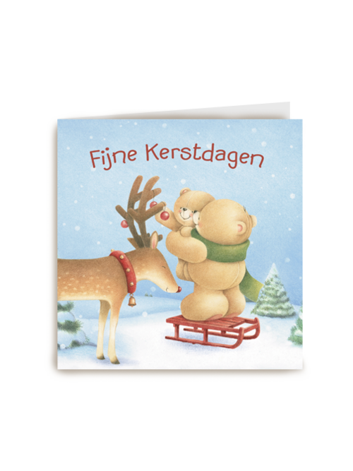 kerstkaart forever friends fijne kerstdagen rendier