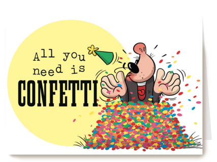 funny mail all you need is confetti