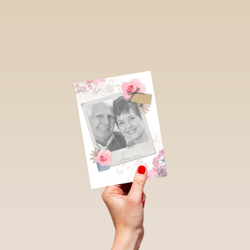 Roze rozen met fotolijst