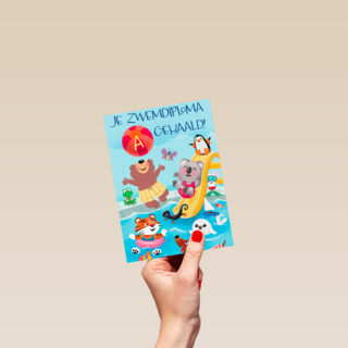 zwemdiploma kaart dieren zwembad