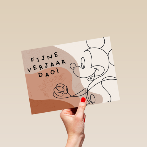 Mickey Mouse fijne verjaardag kaart