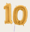 Cijferballon 10 Jaar Goud XL