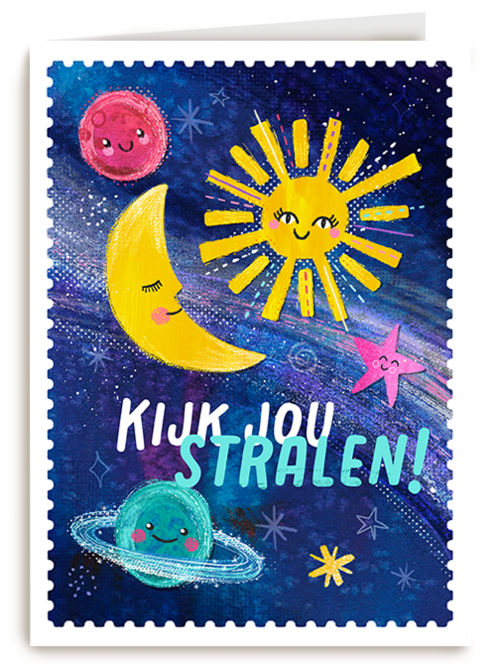 Kaart Hallmark | Vriendschap Liefde | Kinderpostzegels - Kijk jou eens stralen