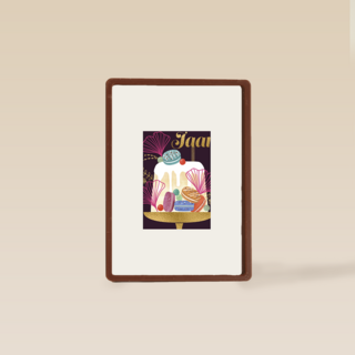 Verjaardagskaart stijvolle taart met leeftijd