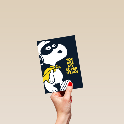 Snoopy complimentkaart you are my superhero