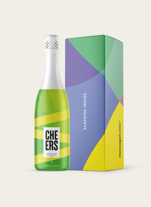 Cava Cheers In Geschenkverpakking | Messagebottle Cadeau Drank En Eten |