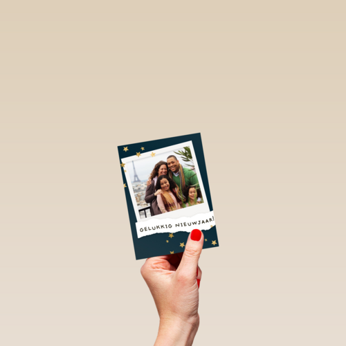 nieuwjaar fotokaart polaroid