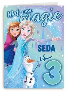Wat een magie verjaardagskaart Frozen