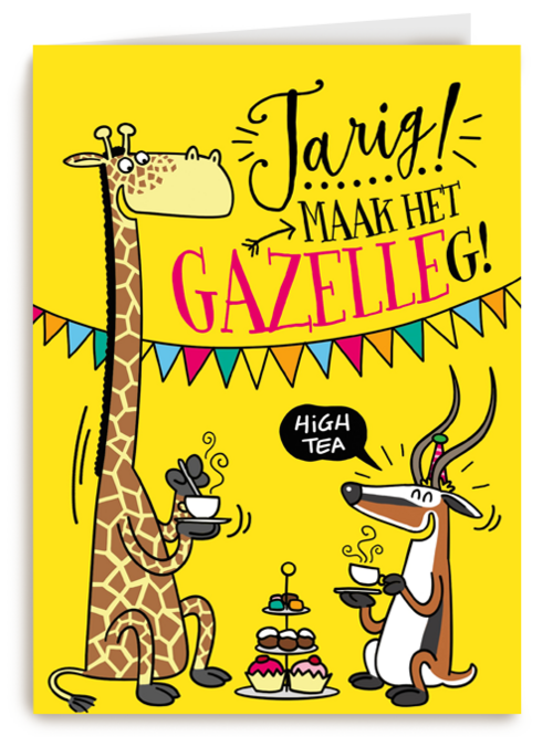 verjaardagskaart maak het gazellig