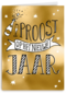 nieuwjaarskaart hip goud proost op het nieuwe jaar