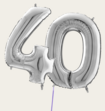 Cijferballon 40 Jaar Zilver XL