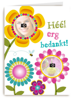 fotokaart bloemen heel erg bedankt