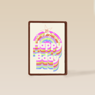 happy 21 bday met disco regenboog