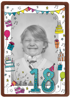fotokaart 18 jaar geworden