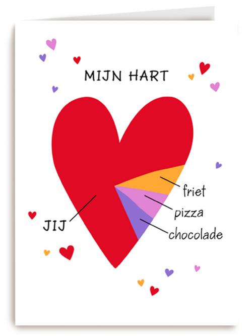 Kaart Hallmark | Liefde Valentijn | Hart Pie Chart