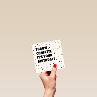 Verjaardagskaart man hip Throw confetti