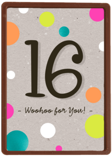 Verjaardagskaart 16 verjaardag tiener meisje