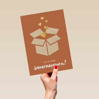 samenwonen kaart doos met liefde