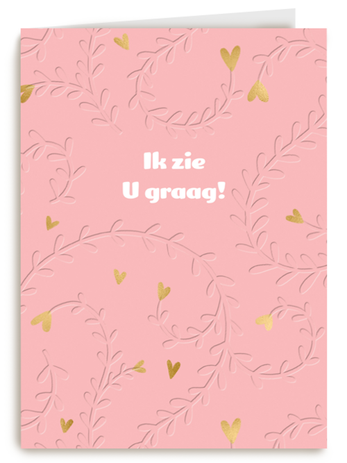 Kaart Hallmark | Liefde | Valentijnskaart Ik Zie U Graag Op Roze